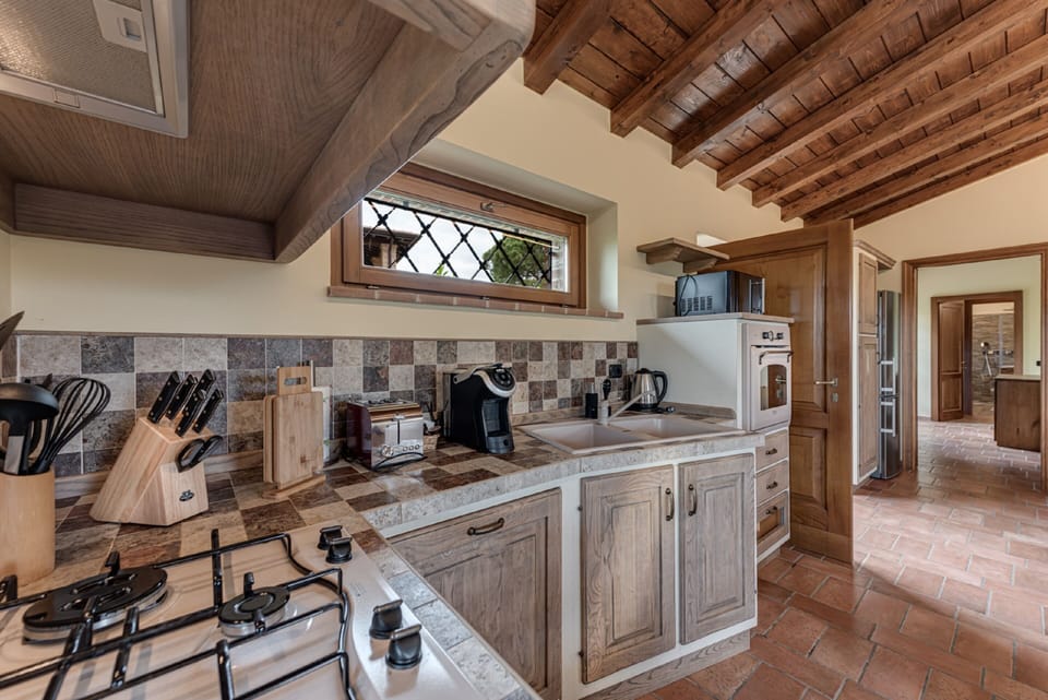 Executive Suite, 2 Bedrooms (Suite Panorama) | Private kitchen | Fridge, microwave, oven, stovetop
