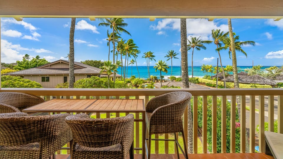 Nihi Kai Villas at Poipu #421 - Ocean View Dining Lanai - Parrish Kauai