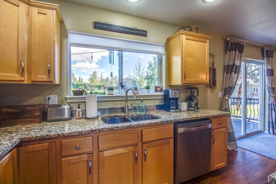 Enjoy a cup of coffee in the morning with our full size coffee maker or Nespresso machine.