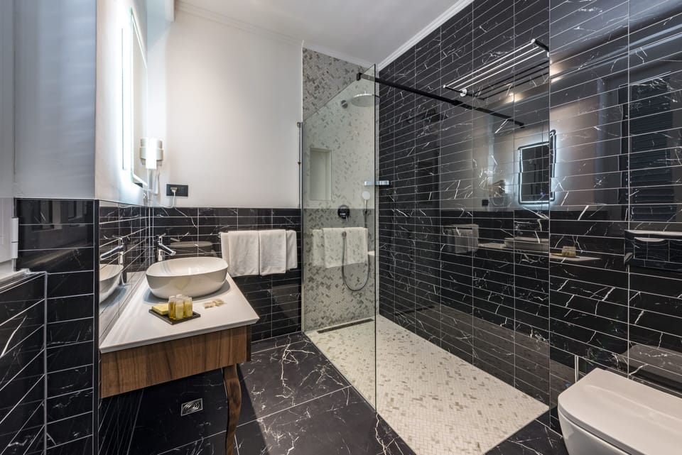 Free toiletries, hair dryer, bathrobes, slippers