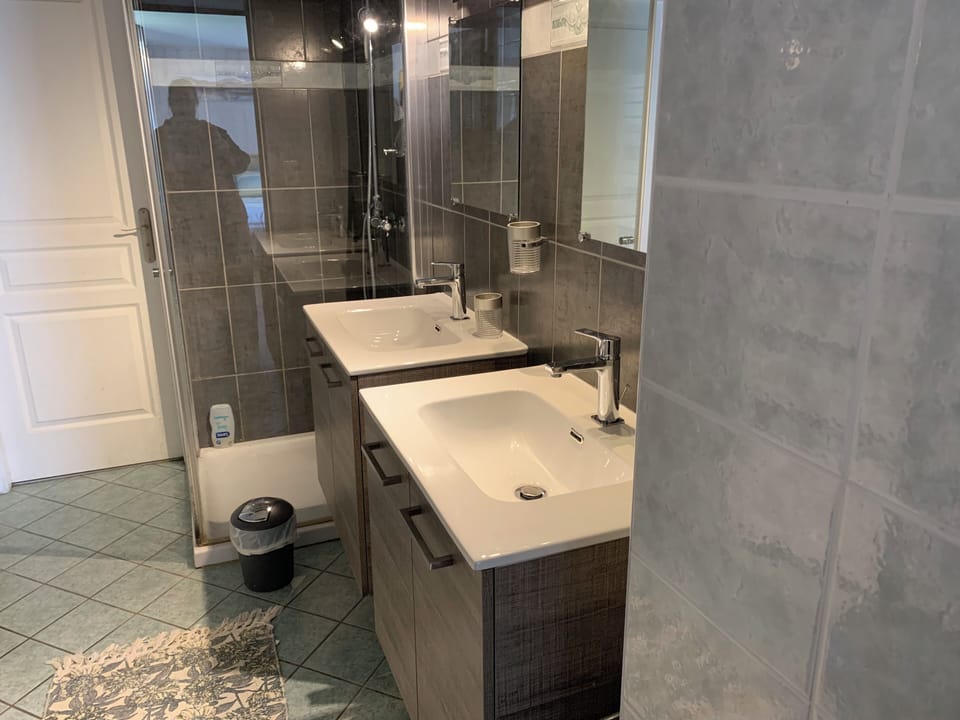 Suite (Jura) | Bathroom | Shower, hair dryer, towels