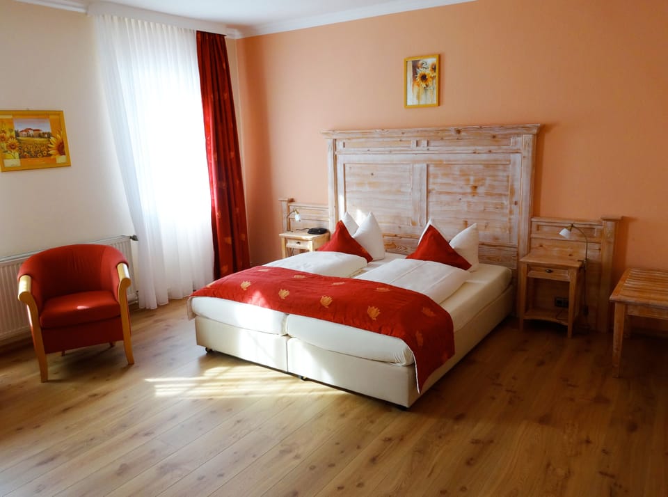 Desk, blackout drapes, rollaway beds (surcharge), WiFi (free)