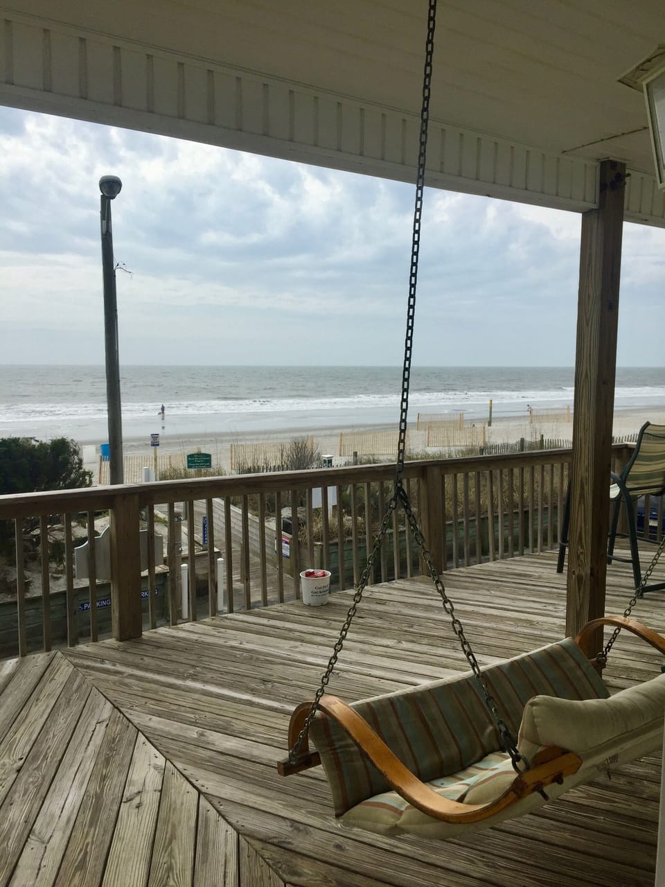 Front deck overlooking ocean.