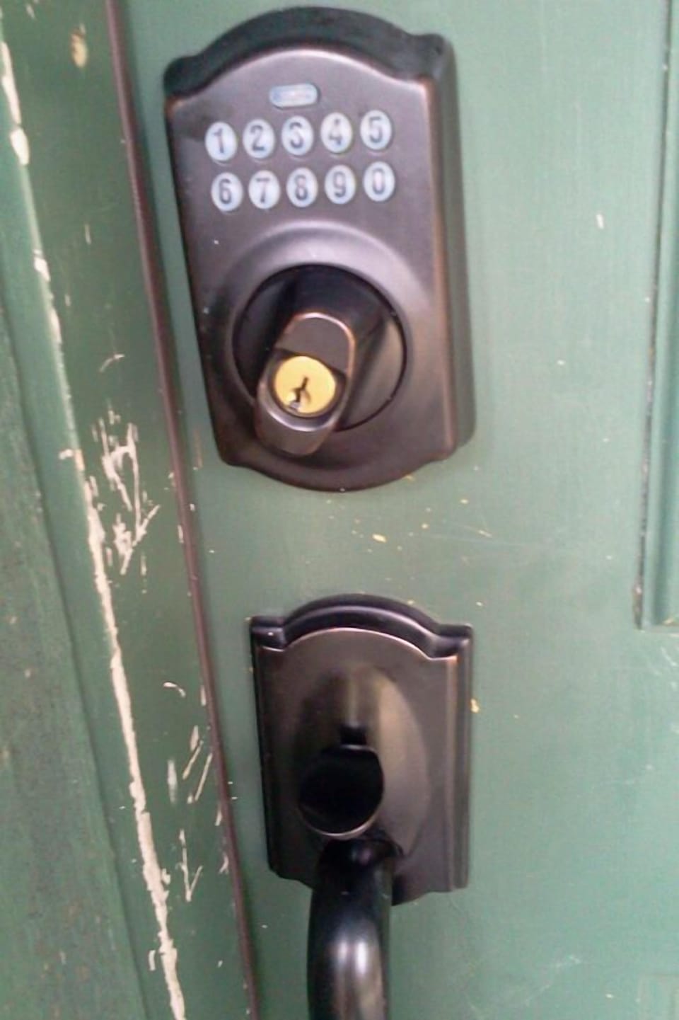Internet-Connected combination door lock for easy access (no keys needed)!