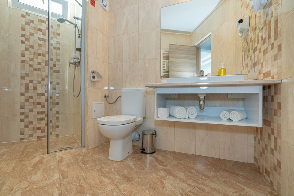 Standard Suite | Bathroom | Shower, free toiletries, hair dryer, towels