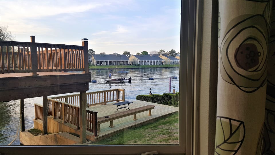 Back of Dining Room Overlooking the Lake and Decks