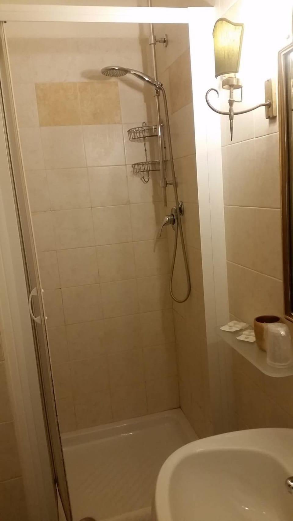 Shower, free toiletries, hair dryer, bathrobes