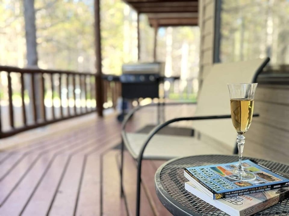 Relax on the front porch with a glass of wine