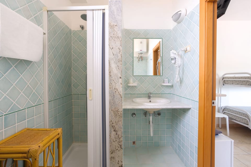 Shower, free toiletries, hair dryer, bathrobes