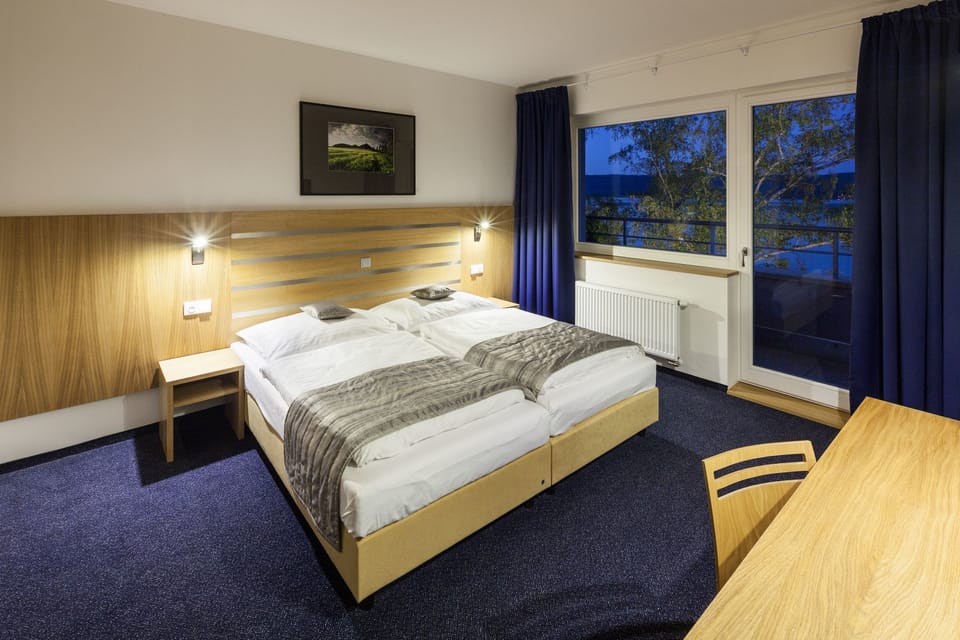 Double or Twin Room, Lake View | Minibar, in-room safe, desk, laptop workspace