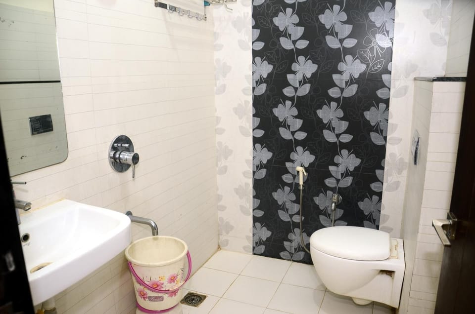 Shower, slippers, towels