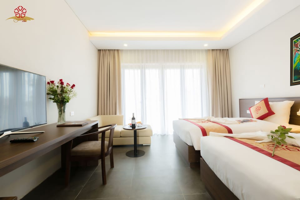 Minibar, desk, blackout drapes, free WiFi