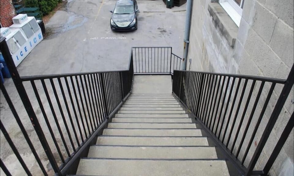 Rear Stair and Private Parking