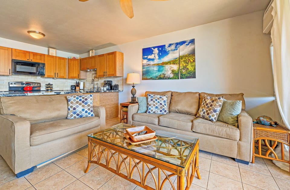 42" plasma TV with entertainment center. Relax while you hear the sound of wave