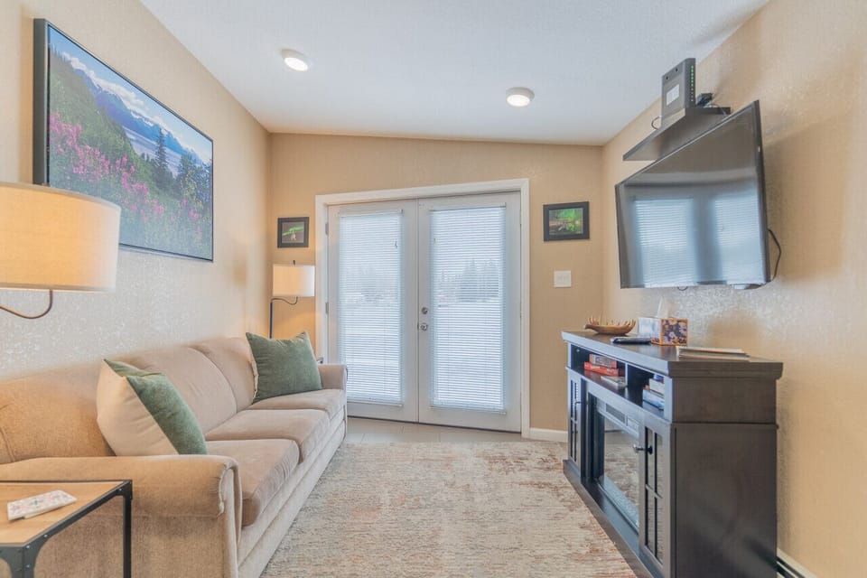 Living Room with Amazing Chena River Views