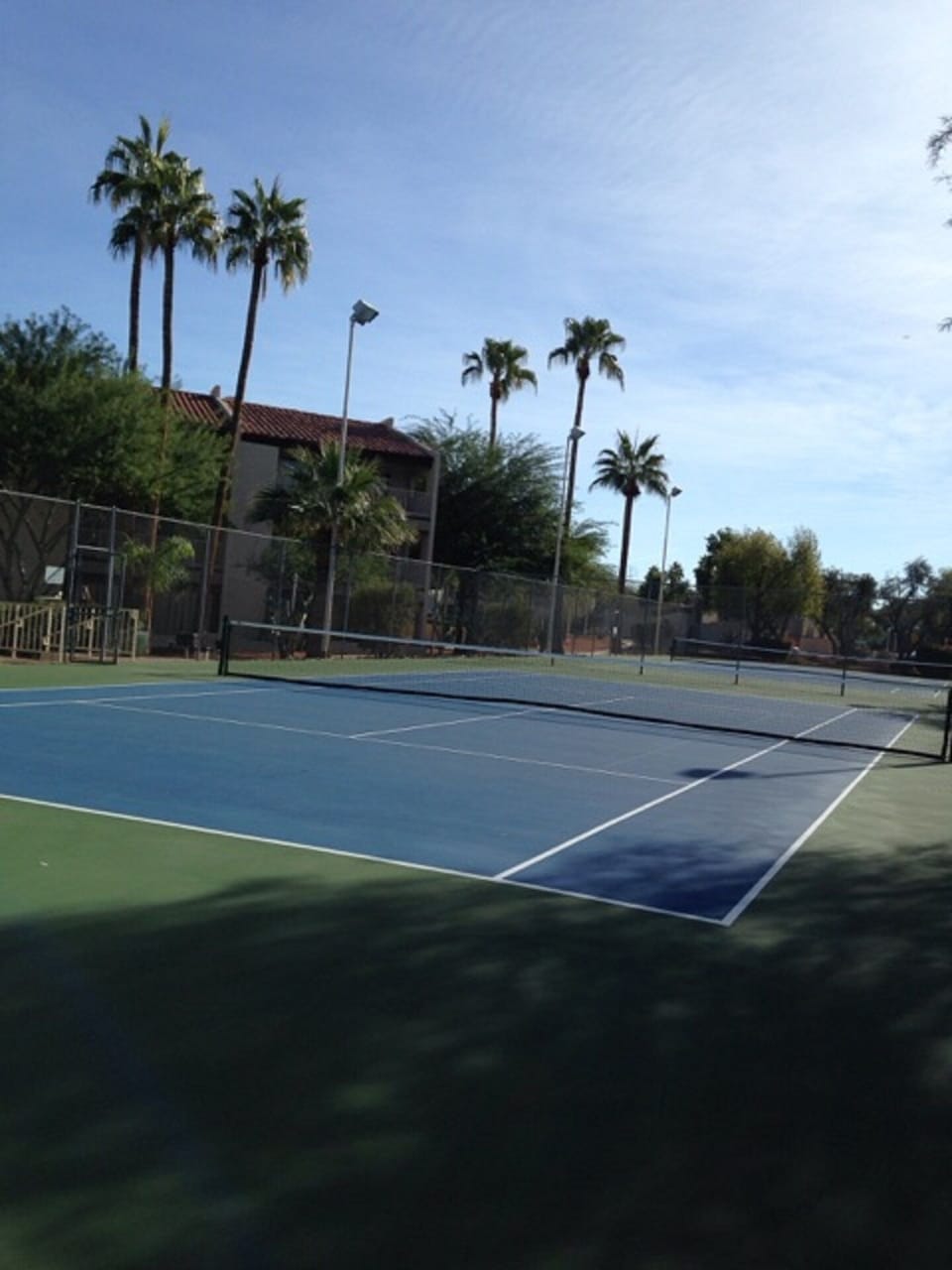 Newly surfaced tennis courts,