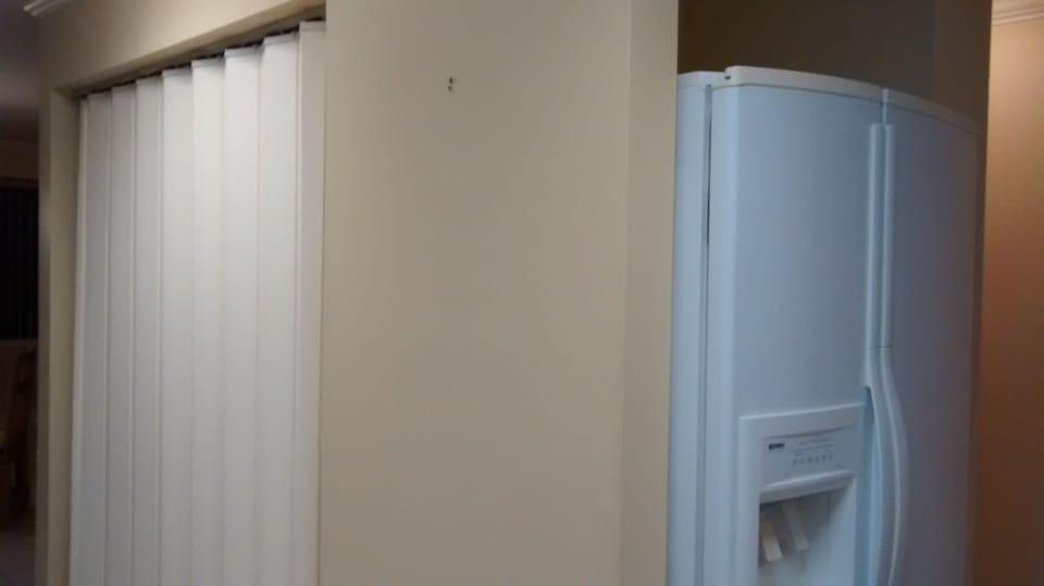 Washer/dryer and full-size side-by-side fridge/freezer
