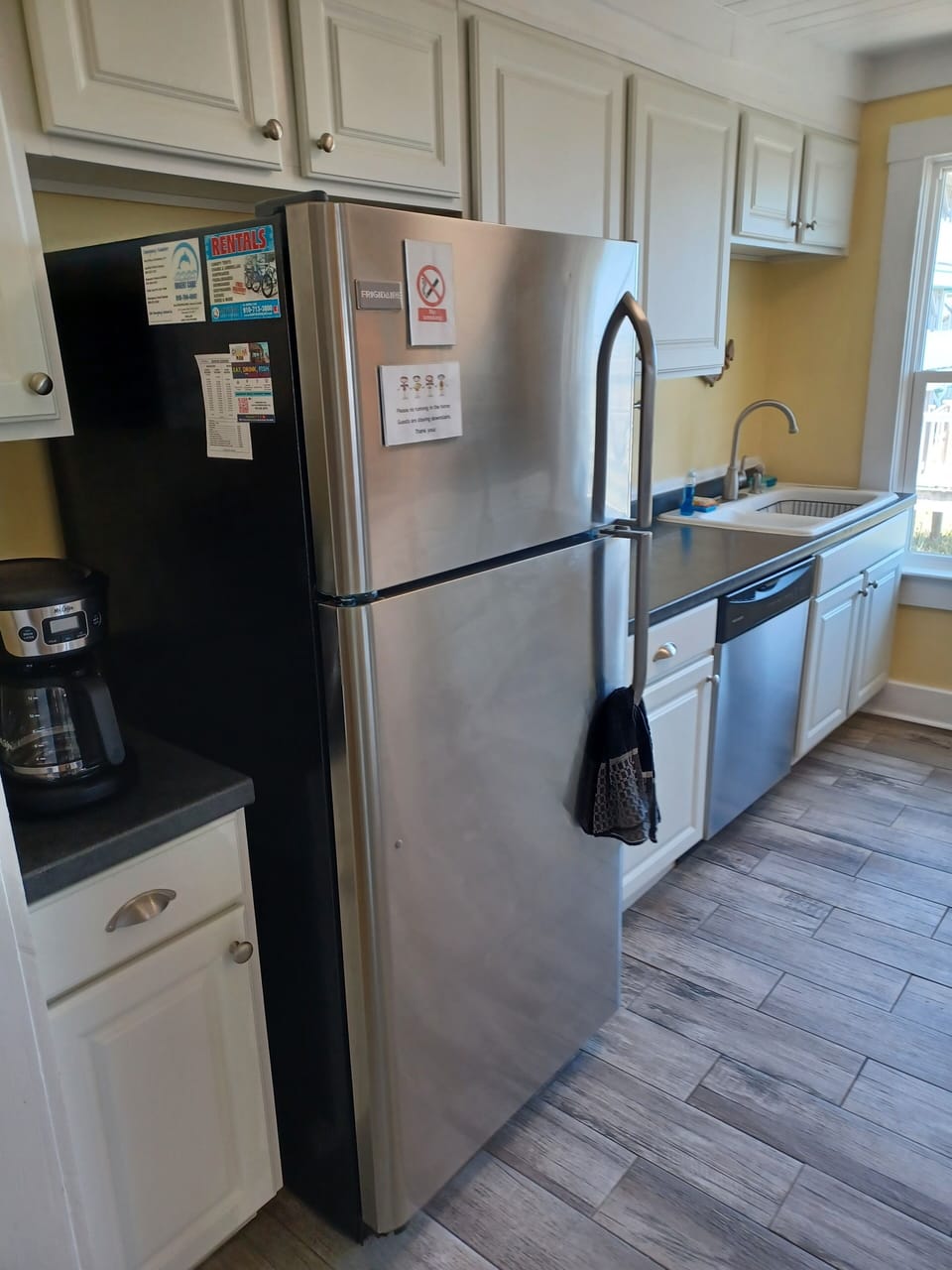 Full size refrigerator/freezer.