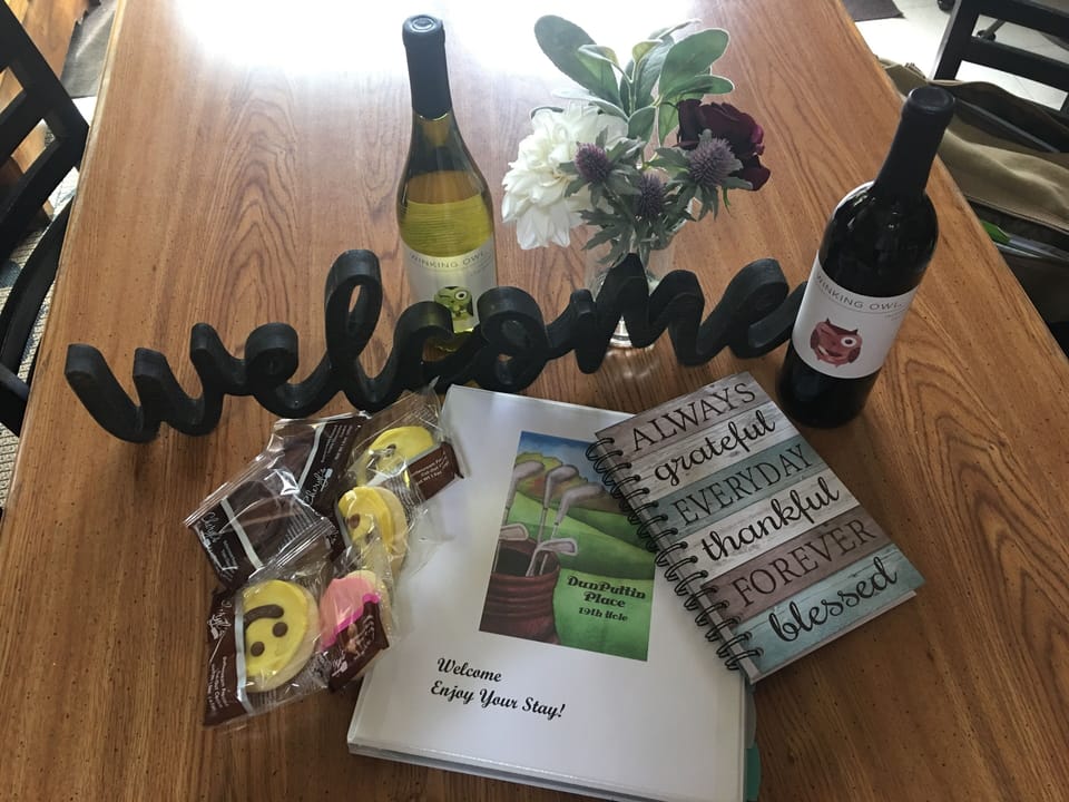 Every guests is greeted with a welcome; wine and gourmet cookies