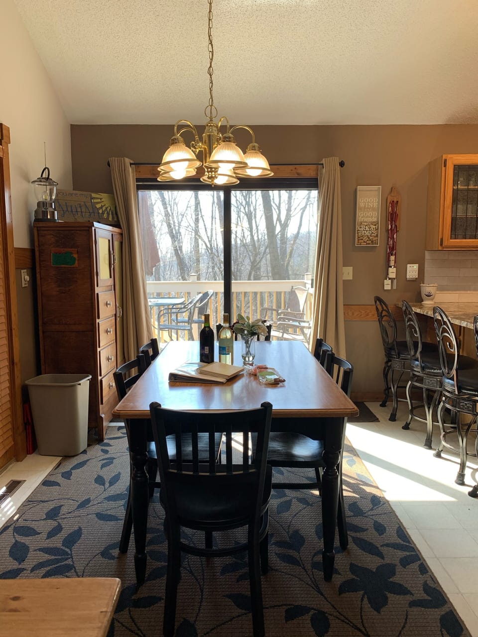Dining room.  View from living room.  Seating for 10 (with kitchen bar).