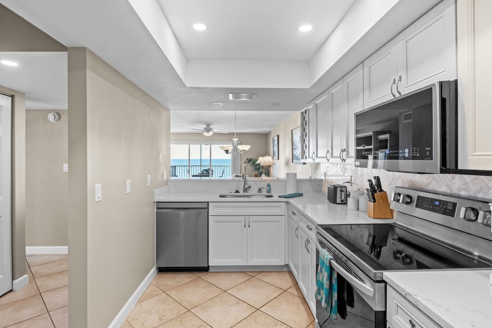 New Kitchen with  view of Gulf of Mexico
