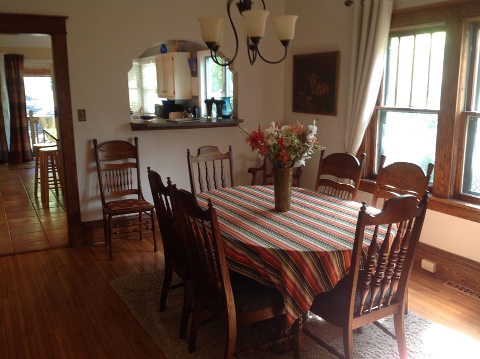 Large dining room table. 
