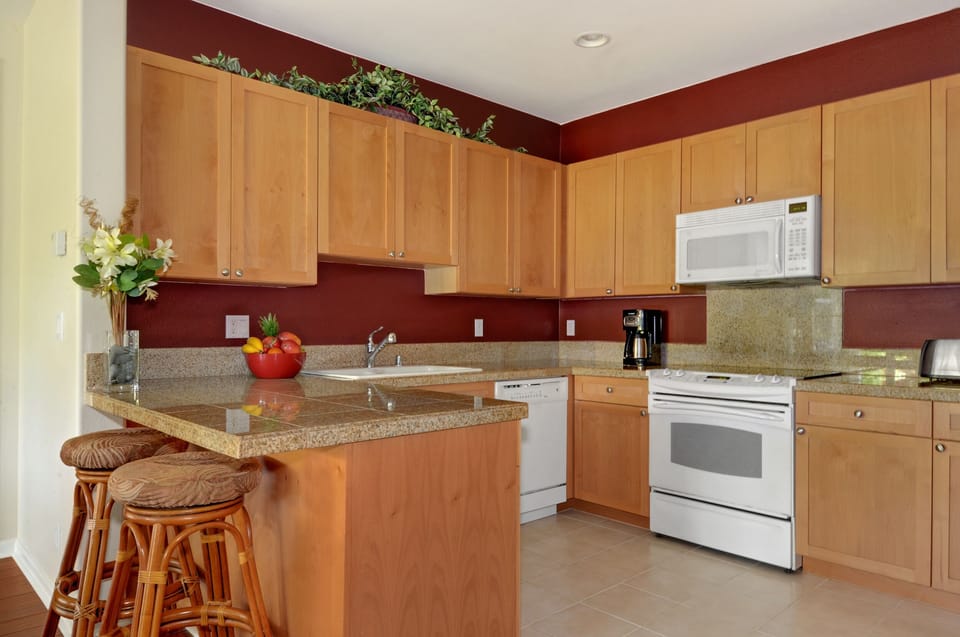 Gourmet kitchen with granite counter tops