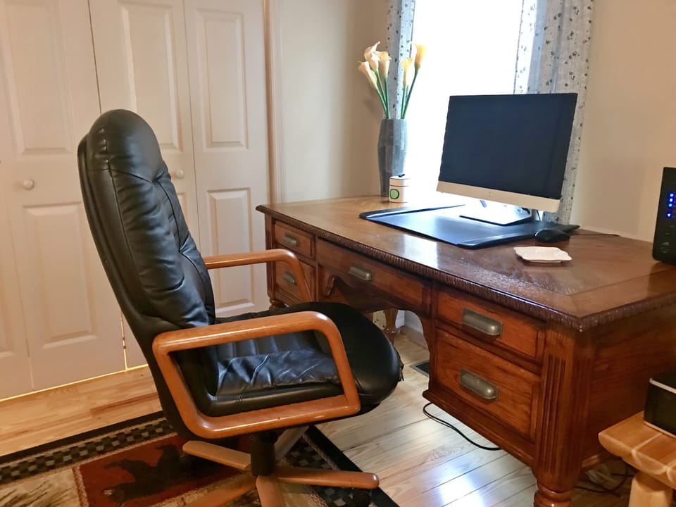 Pleasant workspace in 2nd bedroom with printer