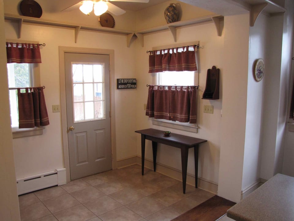 The entryway from the back door.