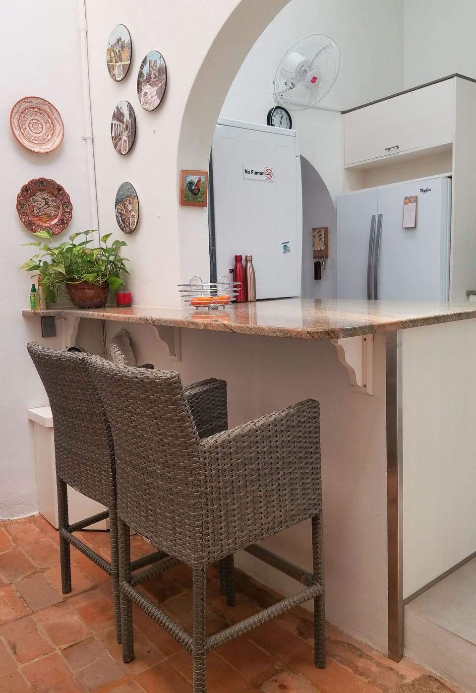 Bar stools at kitchen island
