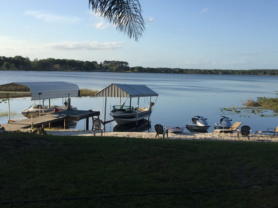 Sandy beach with our water toys that are Not included, lake lowest water level