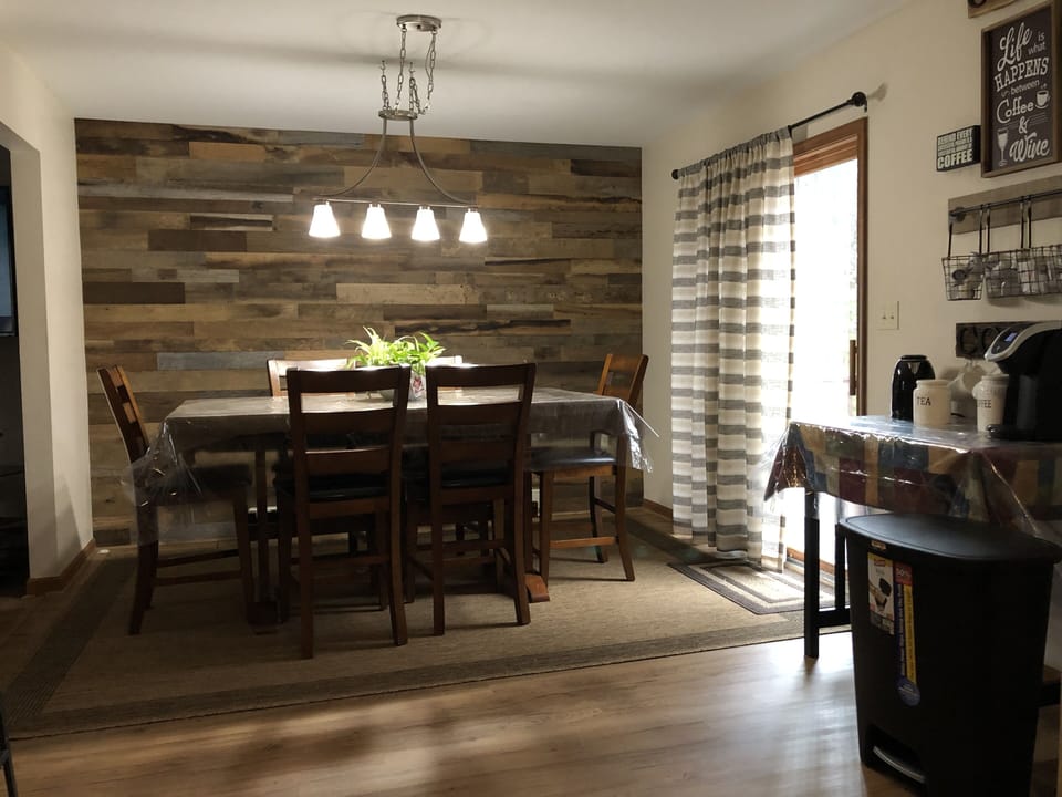 Kitchen area with coffee and tea area 