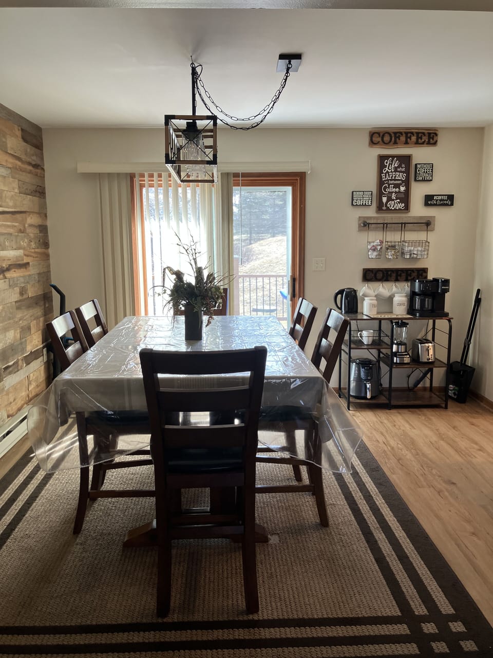 Dinner table in the kitchen area