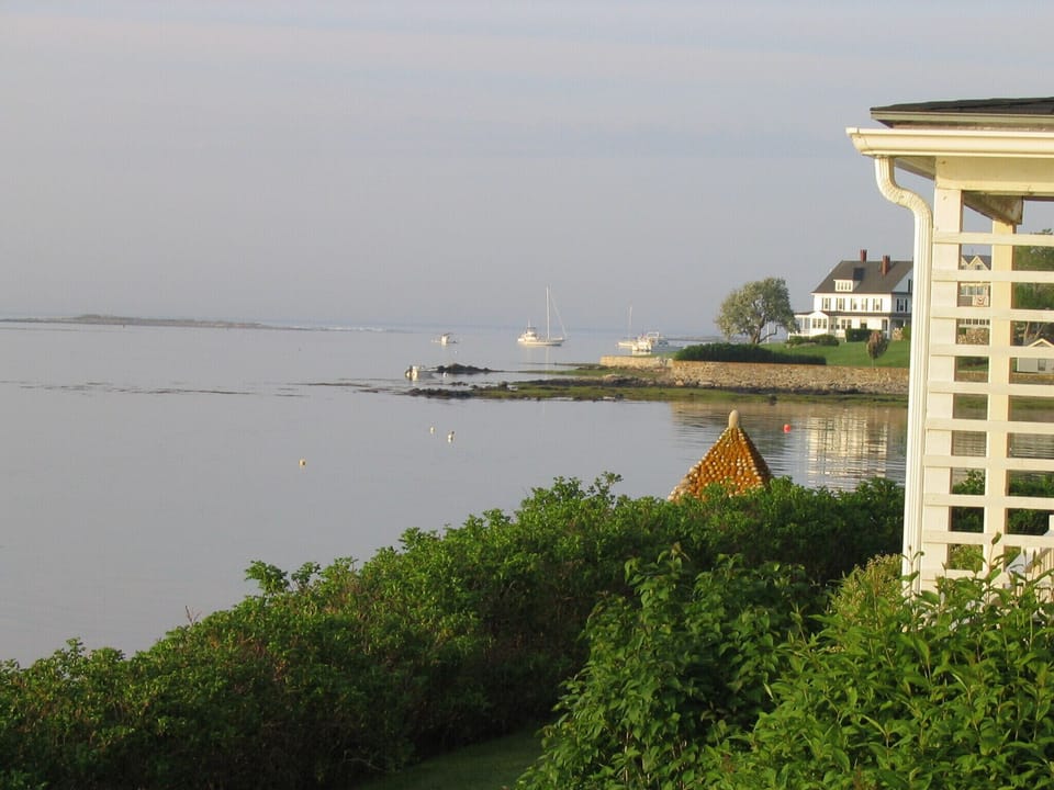 View from the porch looking towards Cape Porpoise Harbor. Bickford Island