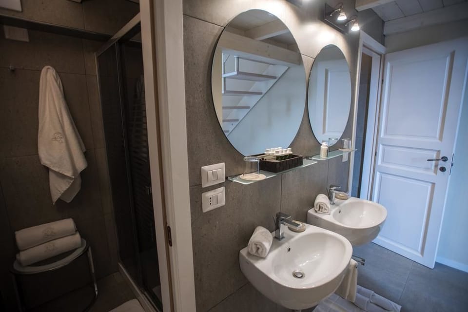 Suite | Bathroom | Shower, free toiletries, hair dryer, bathrobes