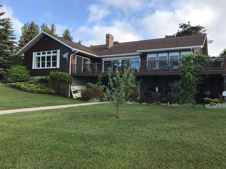 Outside of home facing the lake
