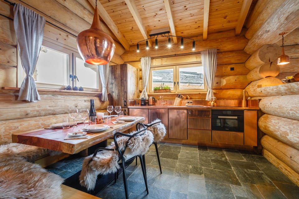 Panoramic Cabin | Private kitchen | Fridge, stovetop, dishwasher, coffee/tea maker