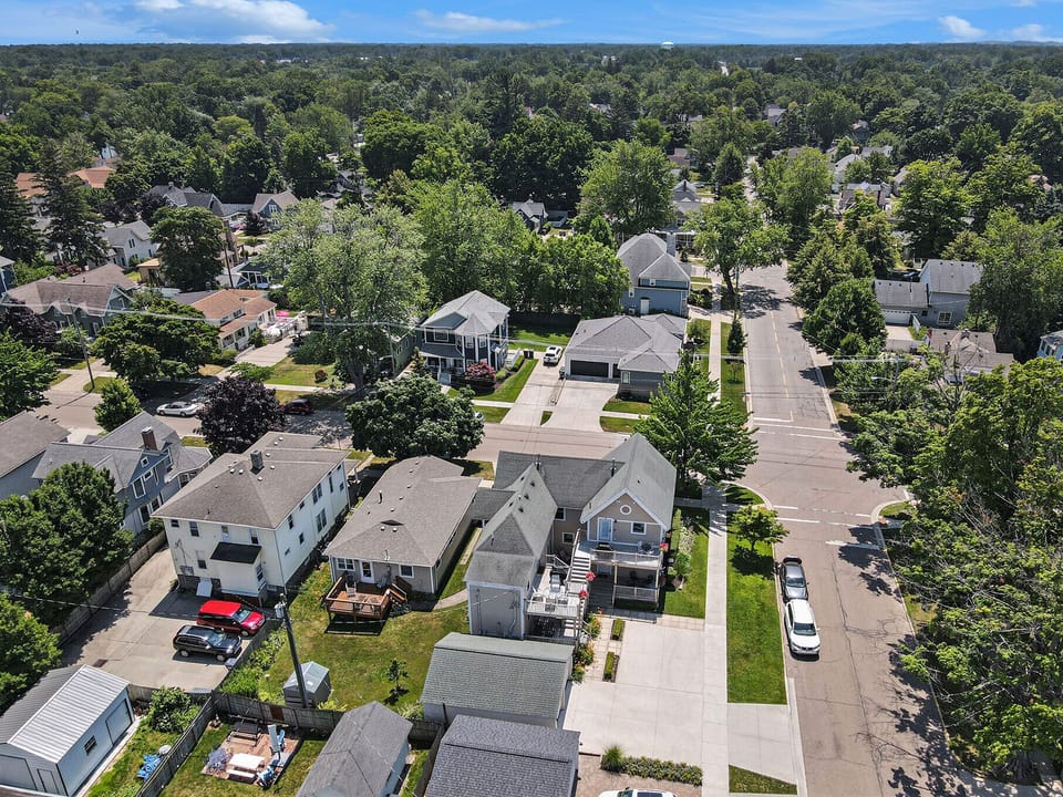 Aerial view of the Michiana Apartments located at 303 Michigan Avenue.