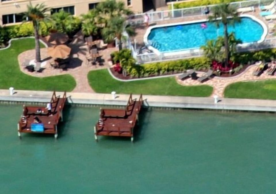 Docks, bbq area, and pool 