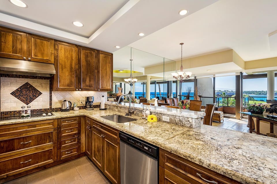 Kitchen view out to the ocean