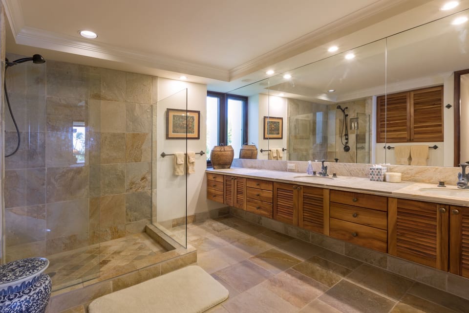Enjoy the spaciousness of your main ensuite master bath, equipped with walk in shower, double sinks, spacious vanity and separate toilet closet.
