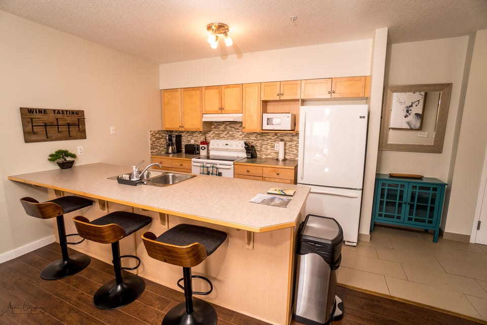 Kitchen with large breakfast bar