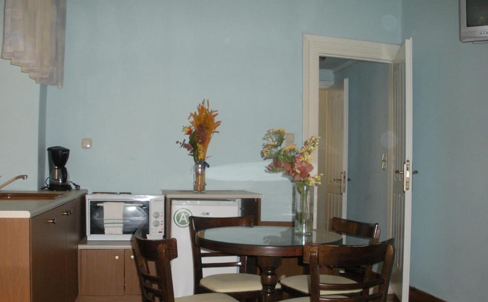 Fridge, electric kettle