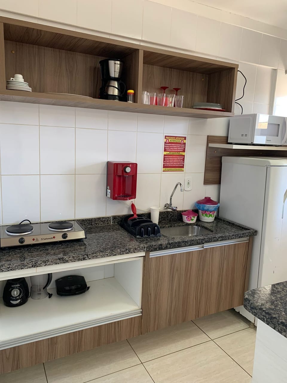 Apartment | Private kitchen | Fridge, microwave, cookware/dishes/utensils