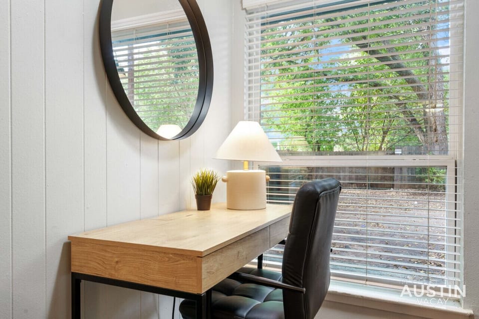 Work desk with office chair perfect for working from home or getting ready