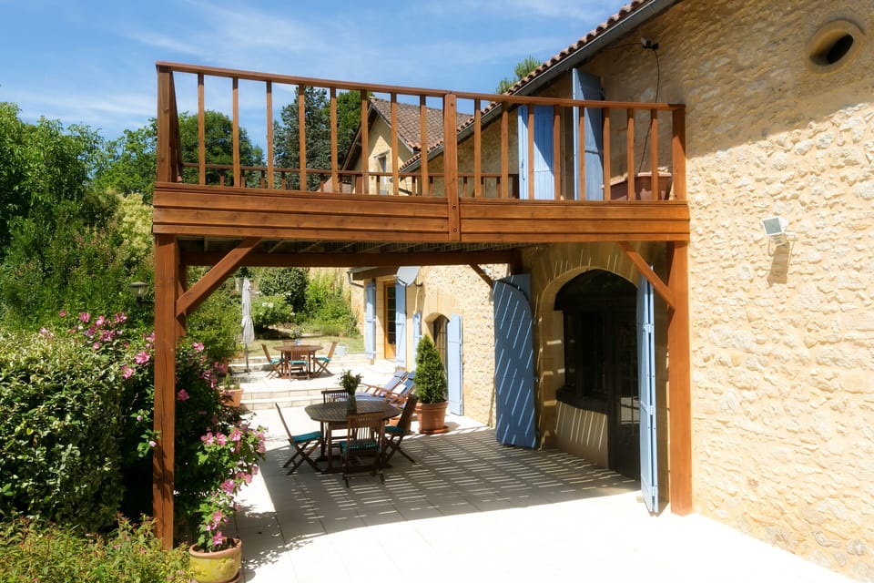 The suspended terrace provides shade for lunch, but there's also a 3sqm parasol.