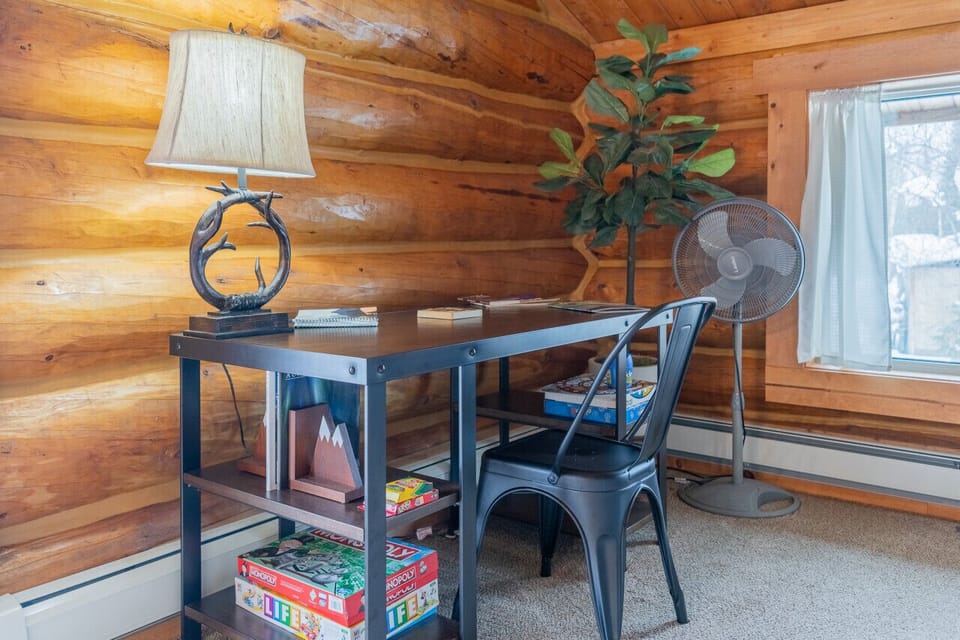 Desk Space with Board Games, Cards, Dice and Puzzles