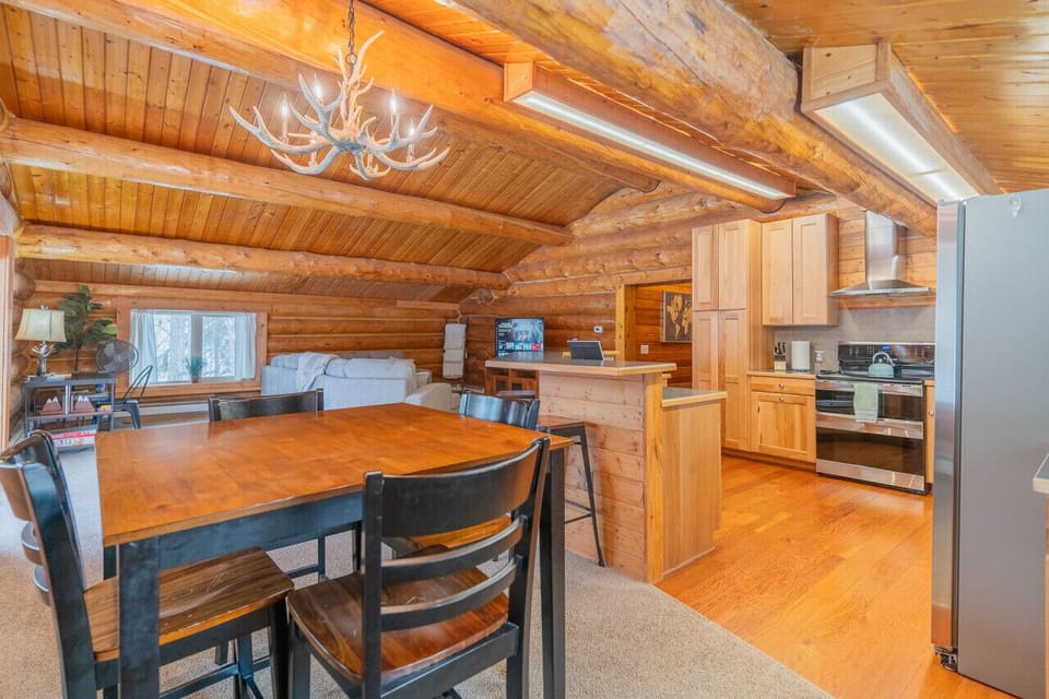 Rich Log Interior with an Open Floor Plan!