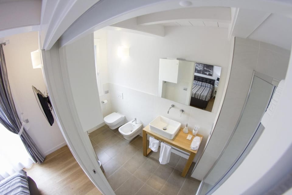 Shower, free toiletries, hair dryer, bidet