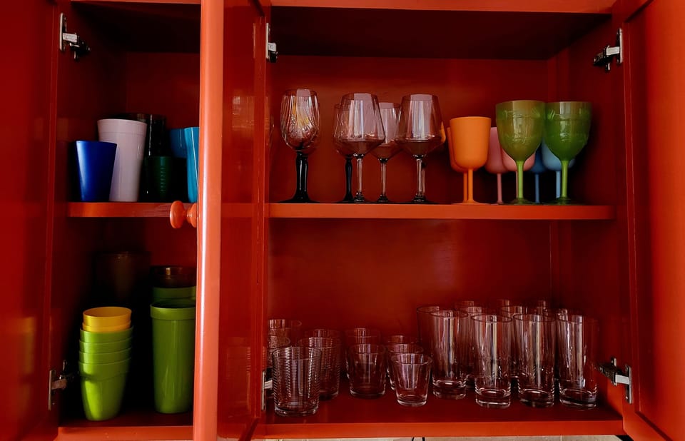 Various glass and plastic ware